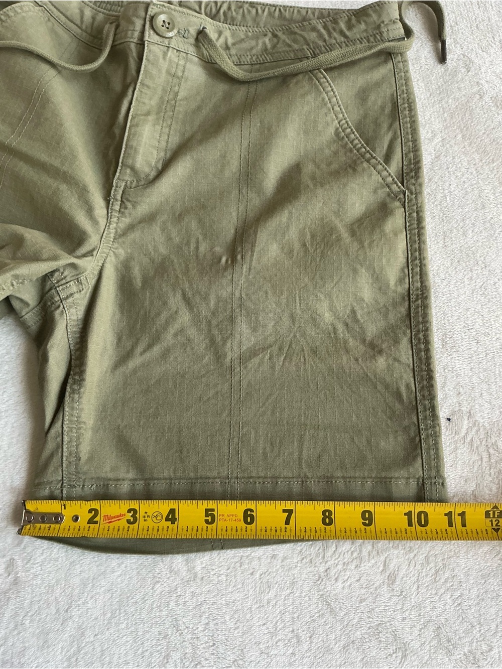 Eddie Bauer Olive Green Flat Front Drawstring Shorts - Picture 9 of 14